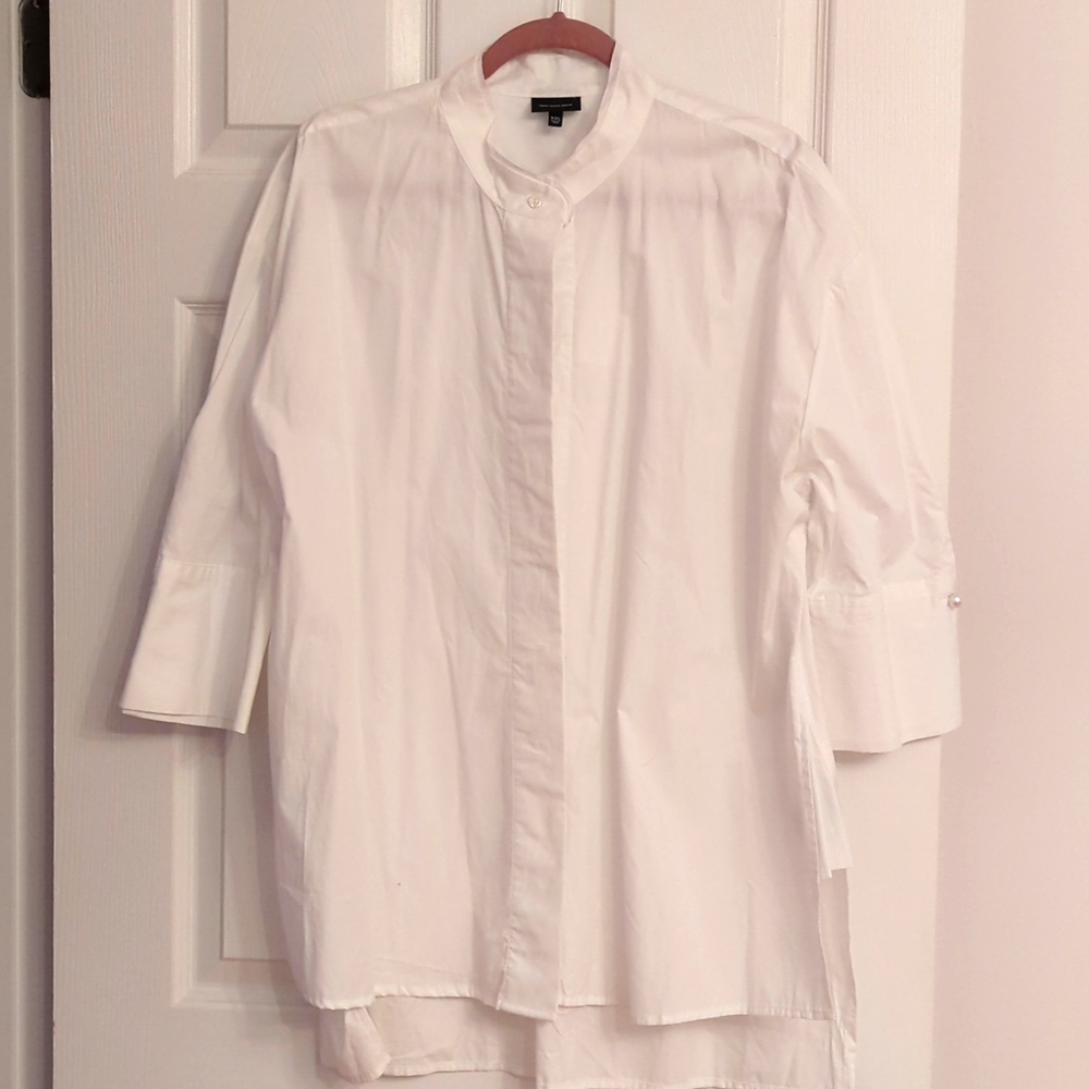 White Cotton Shirt with Pearl detail